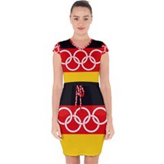 Olympic Flag Of Germany, 1960-1968 Capsleeve Drawstring Dress  by abbeyz71