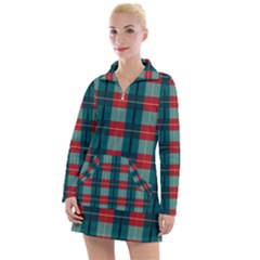 Pattern Texture Plaid Women s Long Sleeve Casual Dress by Mariart