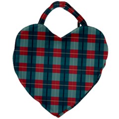 Pattern Texture Plaid Giant Heart Shaped Tote by Mariart