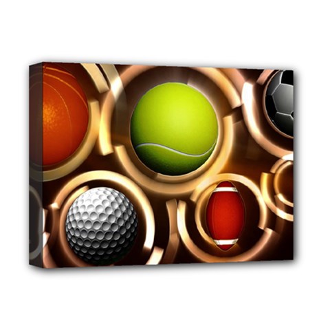 Sport Ball Tennis Golf Football Deluxe Canvas 16  X 12  (stretched)  by HermanTelo
