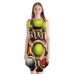 Sport Ball Tennis Golf Football Sleeveless Chiffon Dress   by HermanTelo