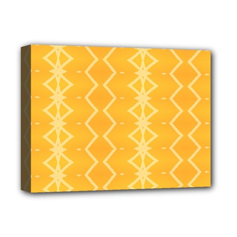 Pattern Yellow Deluxe Canvas 16  X 12  (stretched)  by HermanTelo