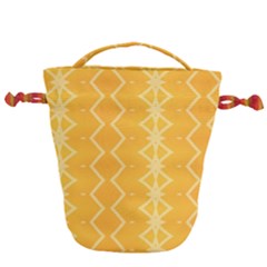 Pattern Yellow Drawstring Bucket Bag by HermanTelo