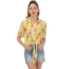 Yellow Pink Tie Front Shirt  by HermanTelo