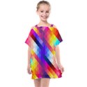 Abstract Blue Background Colorful Pattern Kids  One Piece Chiffon Dress View1