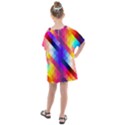 Abstract Blue Background Colorful Pattern Kids  One Piece Chiffon Dress View2