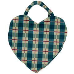 Pattern Texture Plaid Grey Giant Heart Shaped Tote by Mariart