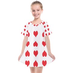 Heart Red Love Valentines Day Kids  Smock Dress by HermanTelo
