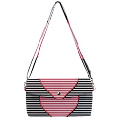 Heart Stripes Symbol Striped Removable Strap Clutch Bag by HermanTelo