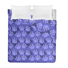 Pattern Texture Feet Dog Blue Duvet Cover Double Side (full/ Double Size) by HermanTelo