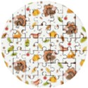 Thanksgiving Turkey pattern Wooden Puzzle Round View1
