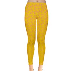 Background Polka Yellow Inside Out Leggings by HermanTelo