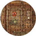 Steampunk Design Wooden Puzzle Round View1