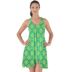 Pattern Texture Geometric Green Show Some Back Chiffon Dress by Mariart