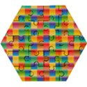 Background Colorful Abstract Wooden Puzzle Hexagon View1