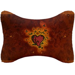 Beautiful Heart With Leaves Seat Head Rest Cushion by FantasyWorld7