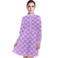 Pattern Texture Geometric Purple Long Sleeve Chiffon Shirt Dress by Mariart