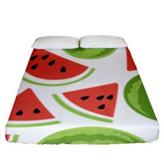 Watermelon Juice Auglis Clip Art Watermelon Fitted Sheet (california King Size) by Vaneshart