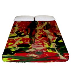 Red Country-1-2 Fitted Sheet (king Size) by bestdesignintheworld