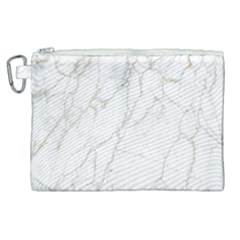 White Marble Texture Floor Background With Gold Veins Intrusions Greek Marble Print Luxuous Real Marble Canvas Cosmetic Bag (xl) by genx