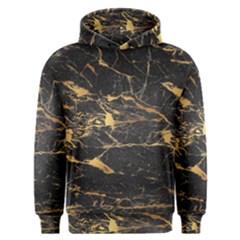 Black Marble Texture With Gold Veins Floor Background Print Luxuous Real Marble Men s Overhead Hoodie by genx