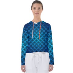 Pattern Texture Geometric Blue Women s Slouchy Sweat by Alisyart