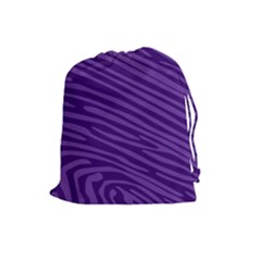 Pattern Texture Purple Drawstring Pouch (large) by Mariart