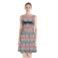 Pattern Background Texture Colorful Sleeveless Waist Tie Chiffon Dress by HermanTelo