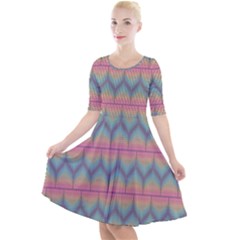 Pattern Background Texture Colorful Quarter Sleeve A-line Dress by HermanTelo