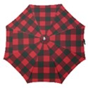 Canadian Lumberjack red and black plaid Canada Straight Umbrellas View1