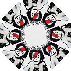 Banksy Graffiti Uk England God Save The Queen Elisabeth With David Bowie Rockband Face Makeup Ziggy Stardust Straight Umbrellas by snek