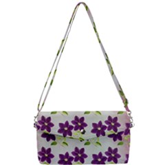 Purple Flower Removable Strap Clutch Bag by HermanTelo