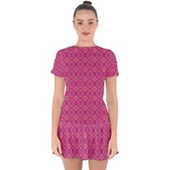Background Texture Pattern Mandala Drop Hem Mini Chiffon Dress by HermanTelo