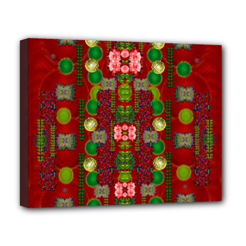 In Time For The Season Of Christmas An Jule Deluxe Canvas 20  X 16  (stretched) by pepitasart
