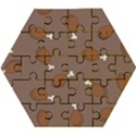 Turkey Leg Pattern - Thanksgiving Wooden Puzzle Hexagon View1