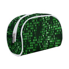 Abstract Plaid Green Makeup Case (small) by HermanTelo