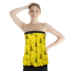 Gadsden Flag Don t Tread On Me Yellow And Black Pattern With American Stars Strapless Top by snek