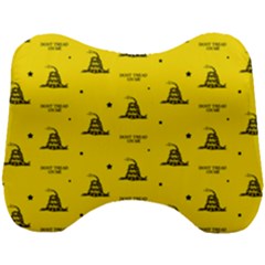 Gadsden Flag Don t Tread On Me Yellow And Black Pattern With American Stars Head Support Cushion by snek