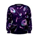 Retrowave Aesthetic vaporwave retro memphis pattern 80s design geometrical shapes futurist pink blue 3D Women s Sweatshirt View1