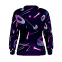 Retrowave Aesthetic vaporwave retro memphis pattern 80s design geometrical shapes futurist pink blue 3D Women s Sweatshirt View2