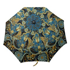 Retro Ethnic Background Pattern Vector Folding Umbrellas by Amaryn4rt