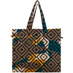 Abstrait Formes Marron/beige/bleu Canvas Travel Bag by kcreatif