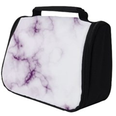 White Marble Violet Purple Veins Accents Texture Printed Floor Background Luxury Full Print Travel Pouch (big) by genx