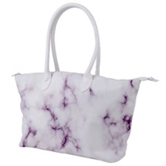 White Marble Violet Purple Veins Accents Texture Printed Floor Background Luxury Canvas Shoulder Bag by genx