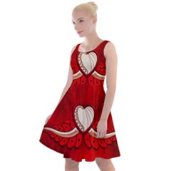 Love, Wonderful Elegant Heart Knee Length Skater Dress by FantasyWorld7