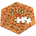 Happy Pumkins And Ghosts And  They Love The Season Wooden Puzzle Hexagon View2
