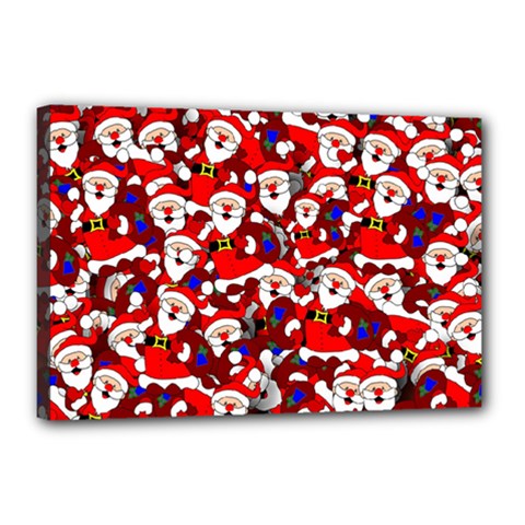 Nicholas Santa Christmas Pattern Canvas 18  X 12  (stretched) by Wegoenart