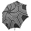 Abstrait Lignes Blanc/Gris Hook Handle Umbrellas (Small) View2