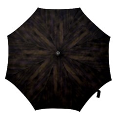 Abstrait Lignes Marron Hook Handle Umbrellas (large) by kcreatif