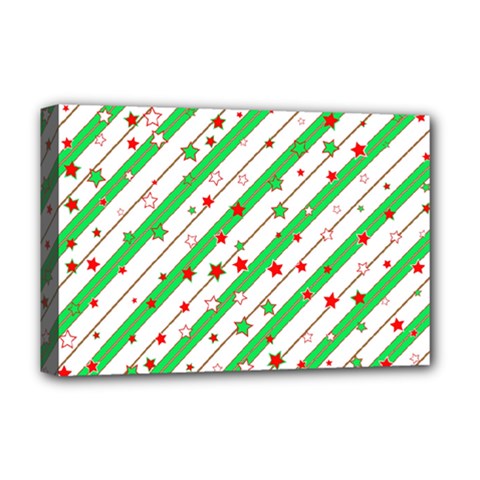 Christmas Paper Stars Pattern Texture Background Colorful Colors Seamless Deluxe Canvas 18  X 12  (stretched) by Vaneshart